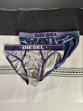 Diesel 2 Pairs Gray & Navy Men's Briefs size L